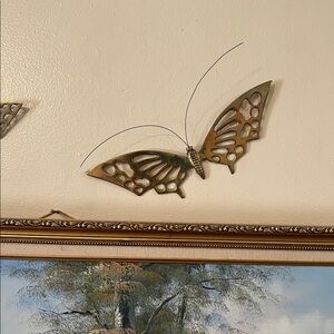 4 BUTTERFLIES - Solid Brass - Various Sizes - Excellent Vintage Condition